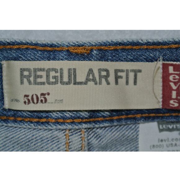 Levi's Men's 505 jeans regular fit 38 x 34 medium wash distressed straight - Picture 10 of 12